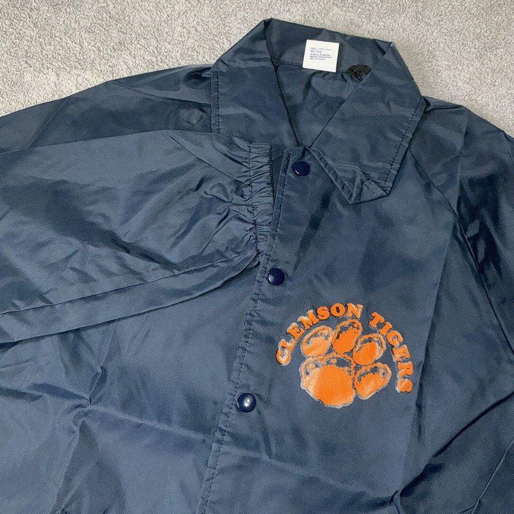 Vintage Hartwell Clemson University Tigers Nylon Windbreaker Jacket USA Blue‎ S